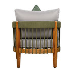 Acacia Wood Outdoor Club Chair with Handwoven Rope Accents