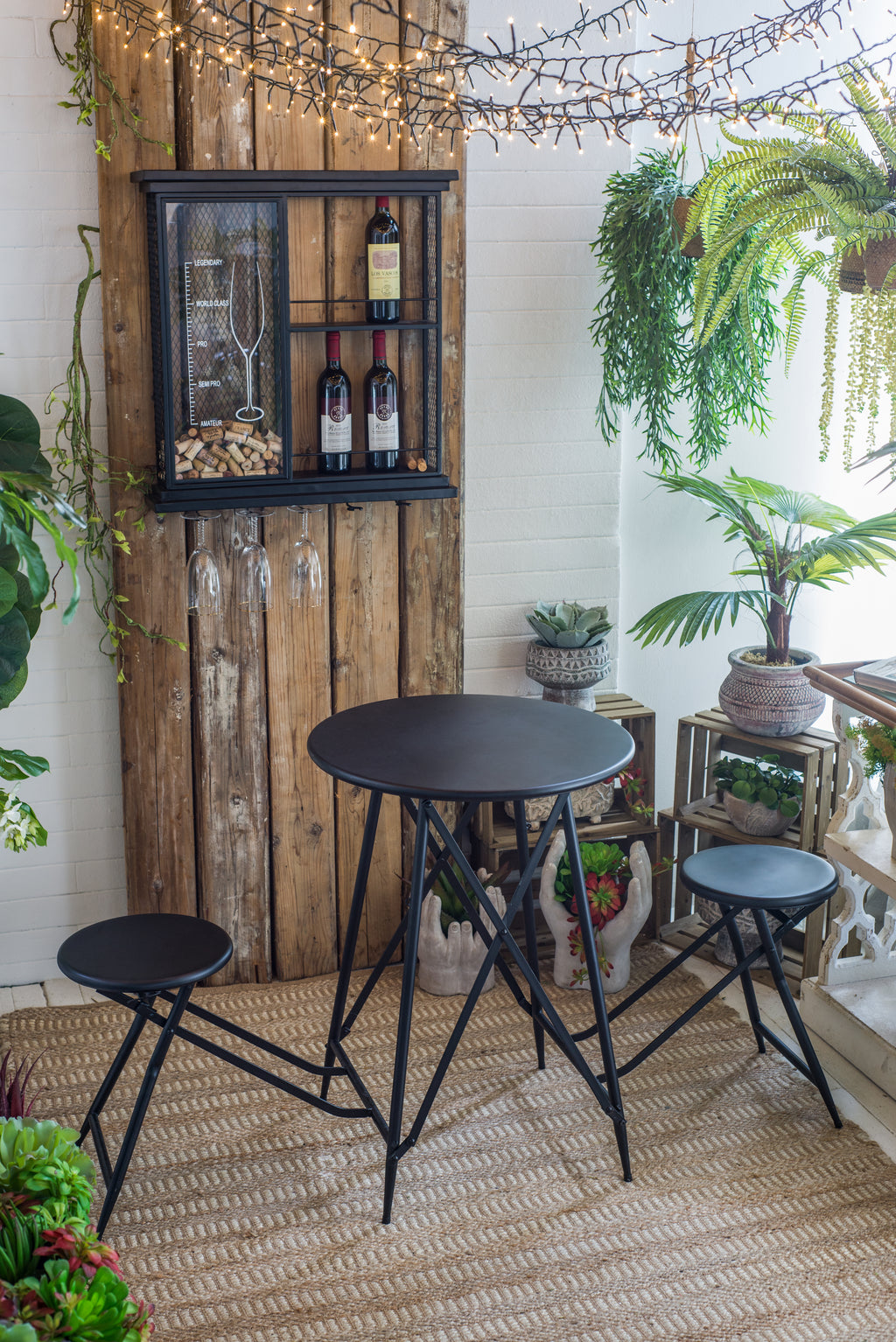Stylish Black Wine Shelf