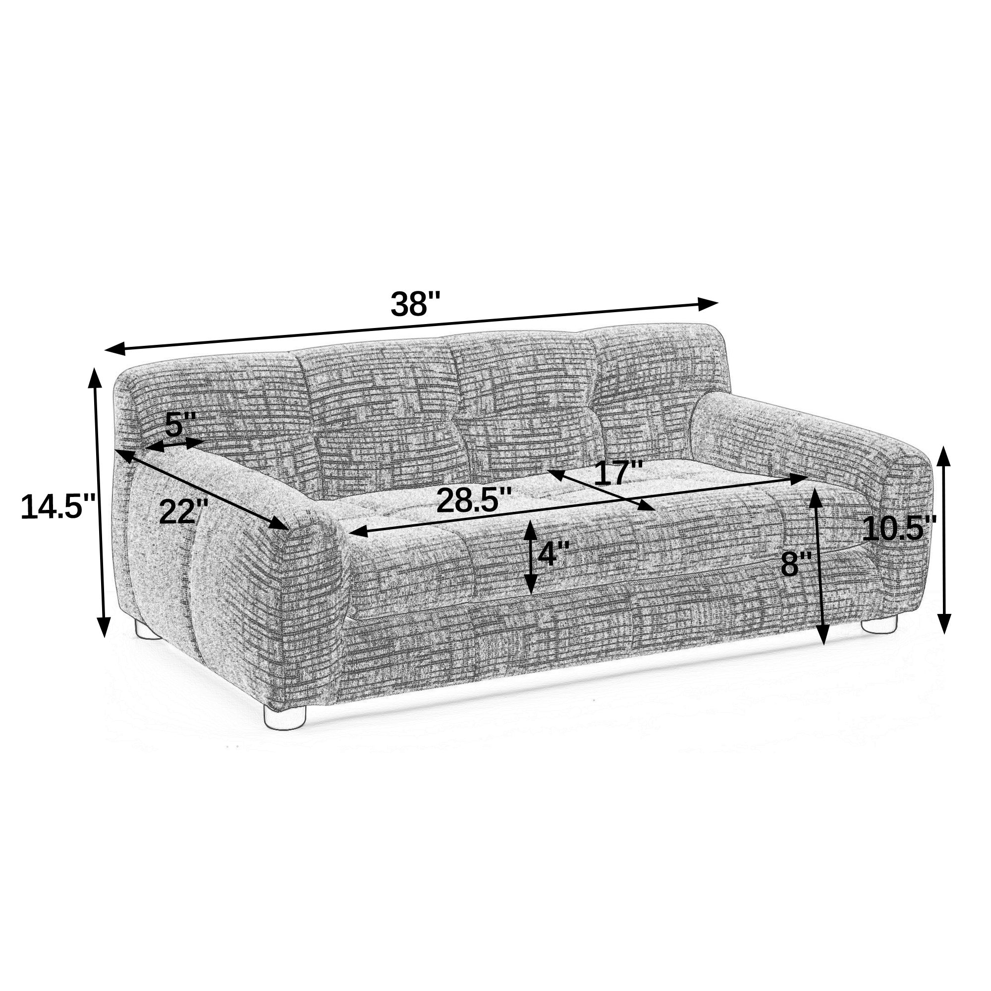 Soft and Comfortable Pet Sofa with Backrest and Armrests