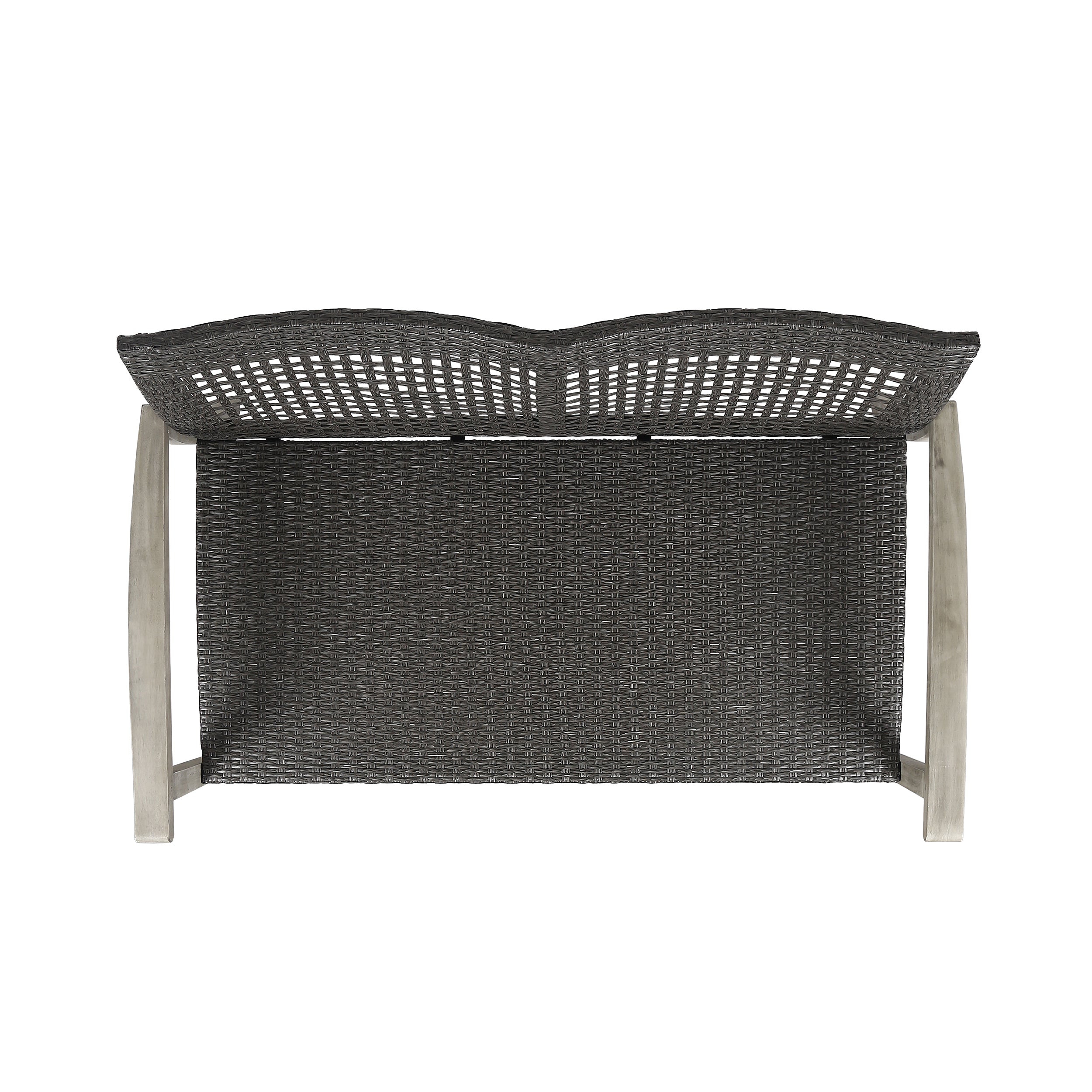 Hampton Outdoor Acacia Wood Wicker Loveseat