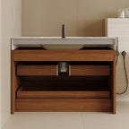 29.9" Modern Floating Bathroom Vanity with Faux Marble Top