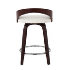 Mid-Century Modern Counter Stool with Swivel in Cherry