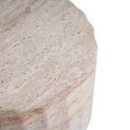 Outdoor/Indoor Lightweight Concrete Side Table - Cylinder Travertine Finish