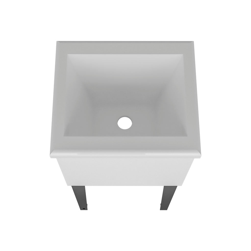Katy Compact Utility Sink with Metal Legs for Laundry Room