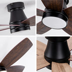 32 Inch Low Profile Ceiling Fan with Lights and Remote