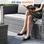 4-Piece All Weather Wicker Patio Conversation Set