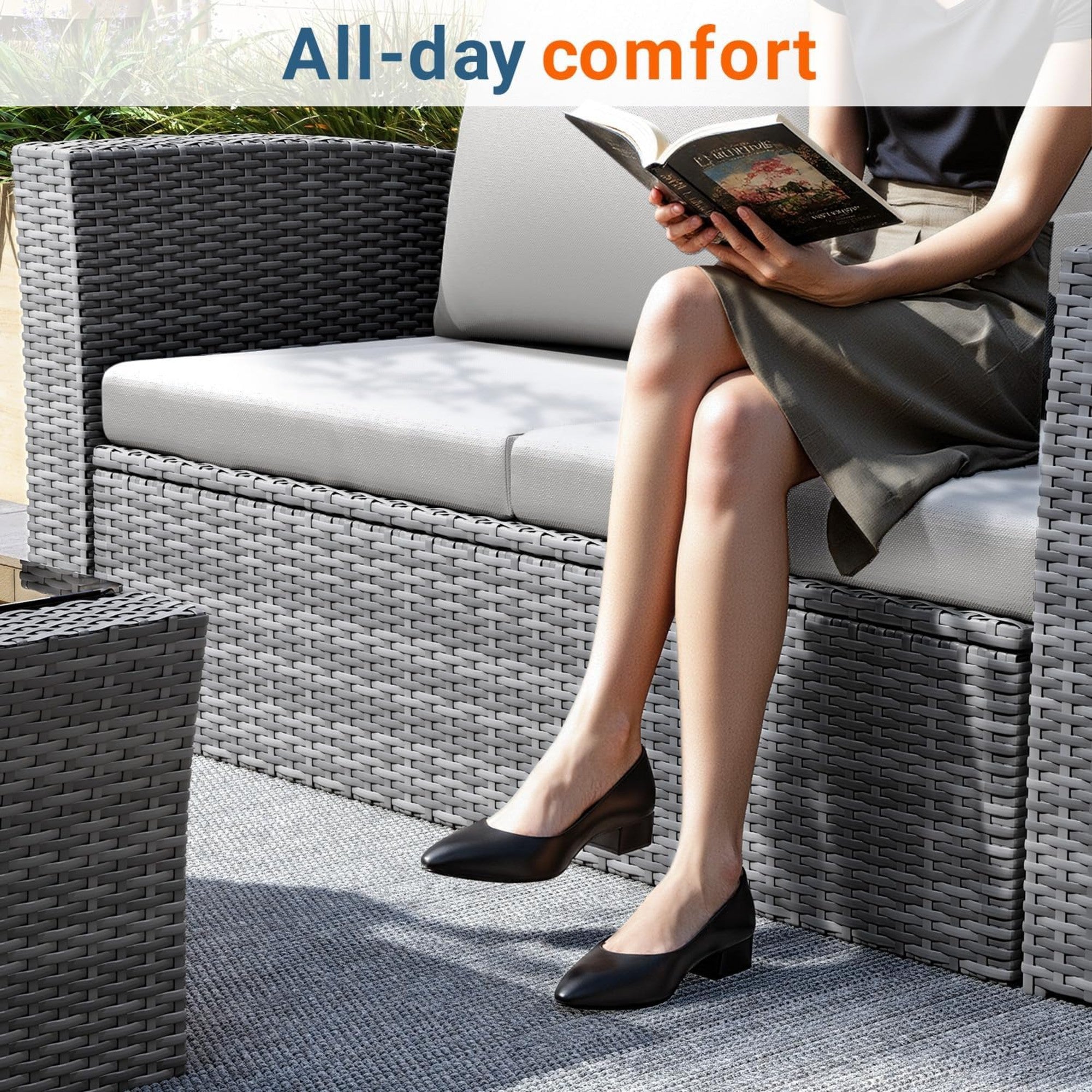 4-Piece All Weather Wicker Patio Conversation Set