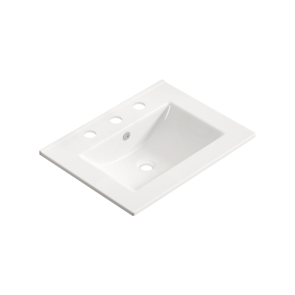 24 Inch Bathroom Vessel Sink - Glossy White