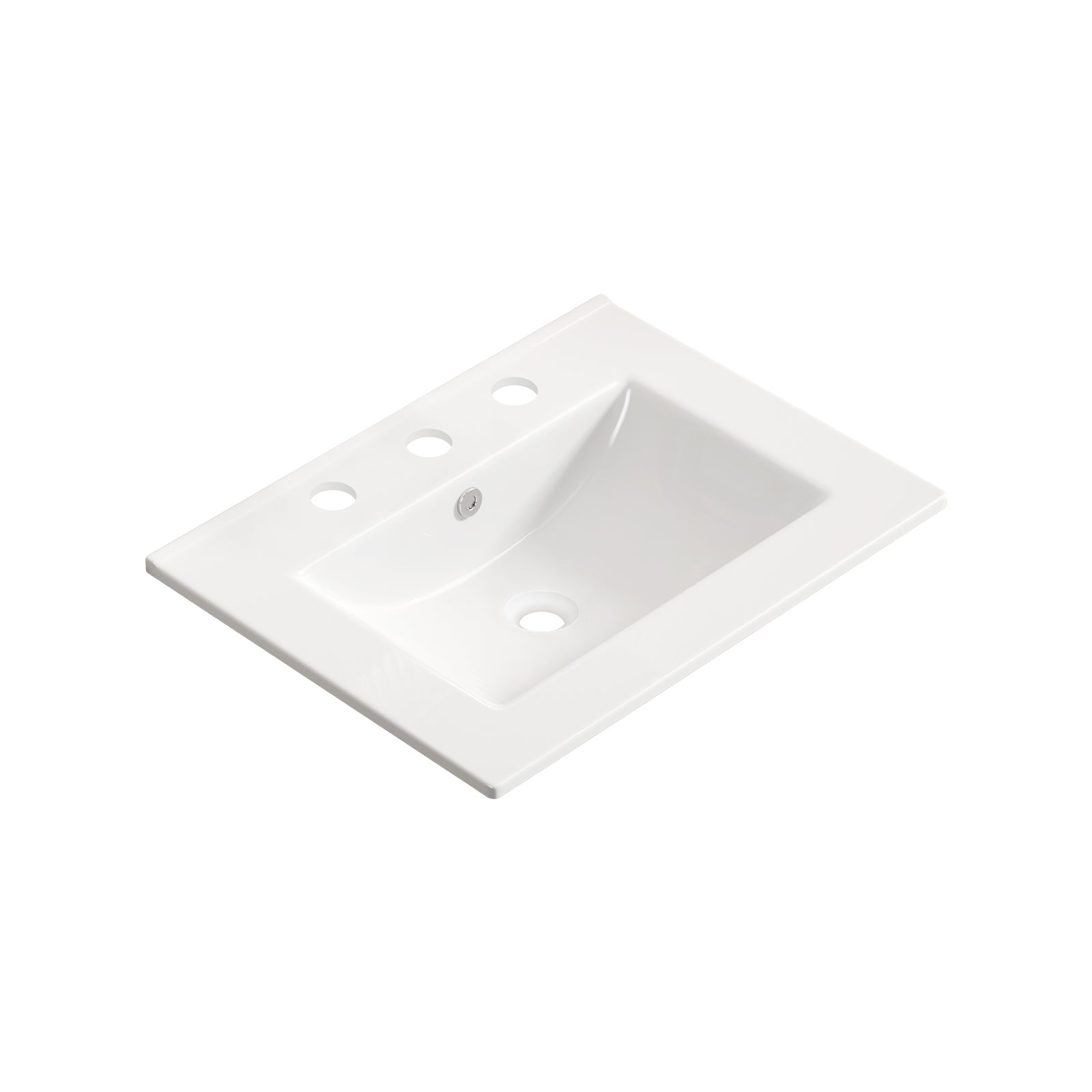 24 Inch Bathroom Vessel Sink - Glossy White