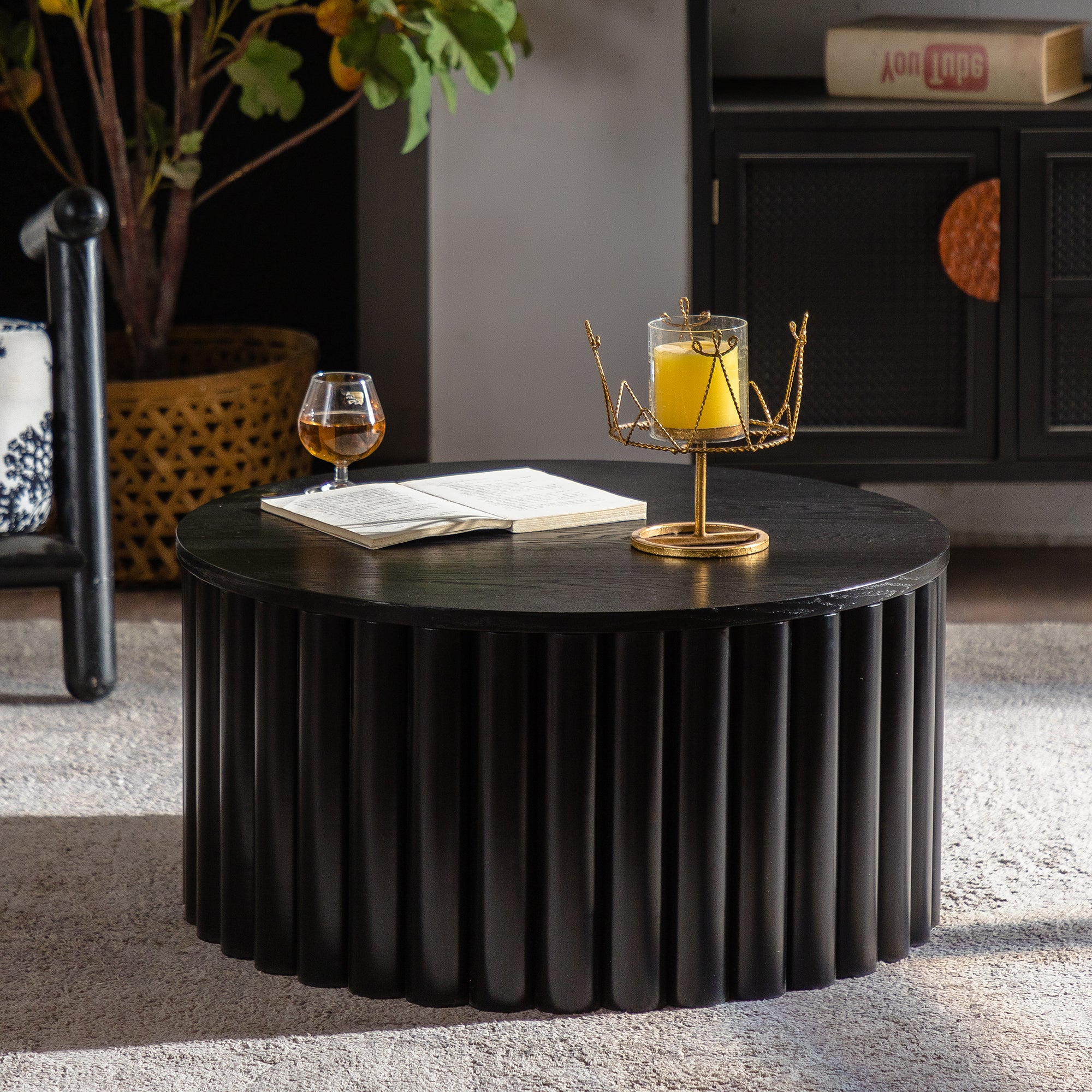 Round Coffee Table With Lift Function