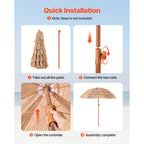 Tiki Umbrella - Thatched Patio Umbrella 6 ft
