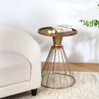 Hollow Edge Retro Art Pine Side Table, Antique