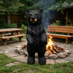 Weather Resistant Resin Standing Black Bear Sculpture