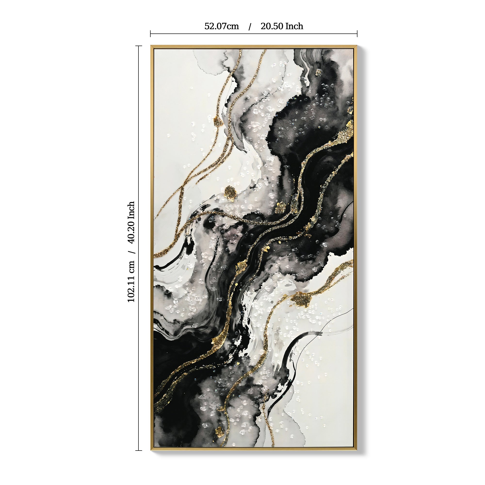 Eclipse Modern Black White & Gold Abstract Set