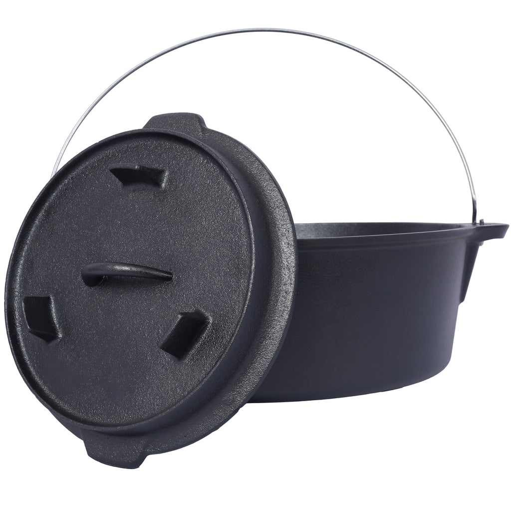 Pre-Seasoned Cast Iron Dutch Oven with Skillet Lid