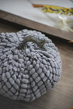 Set of 2, 6.5x6.5x6"H Chenille Weighted Pumpkins