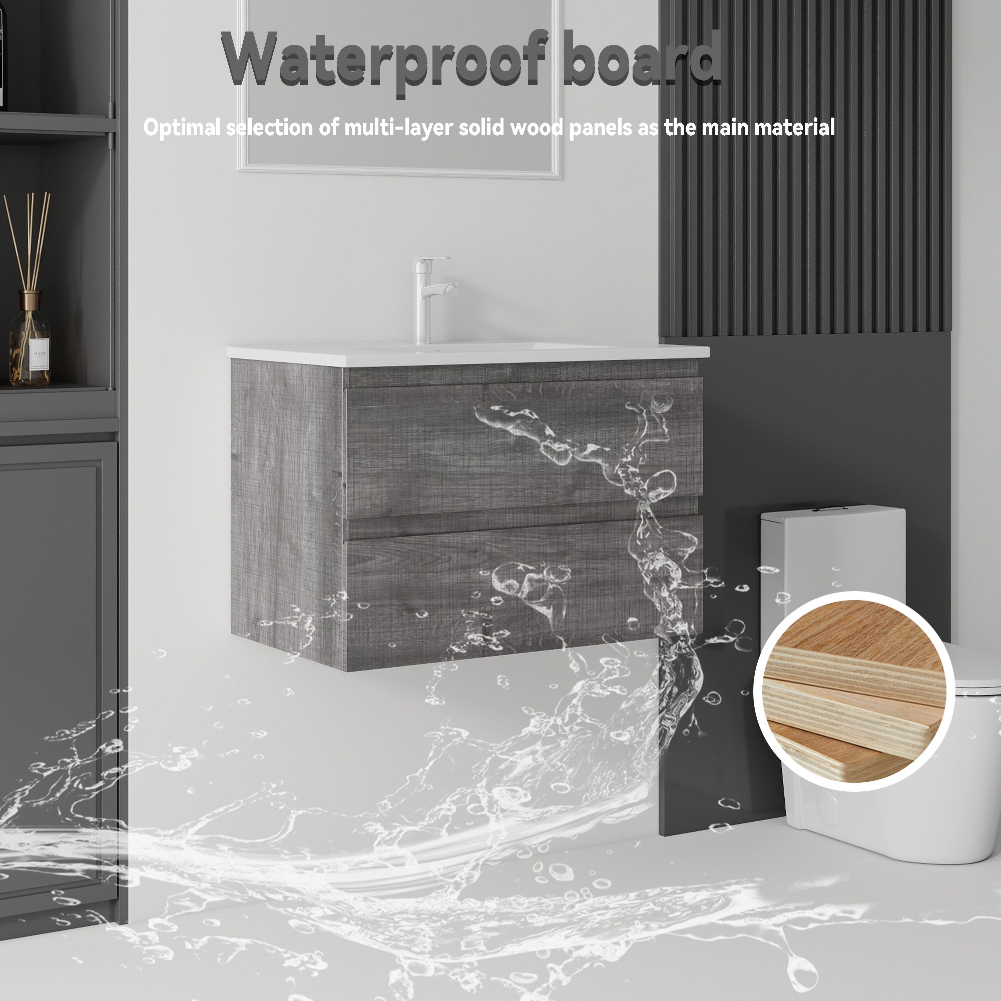 24 Inch Floating Bathroom Vanity with Sink