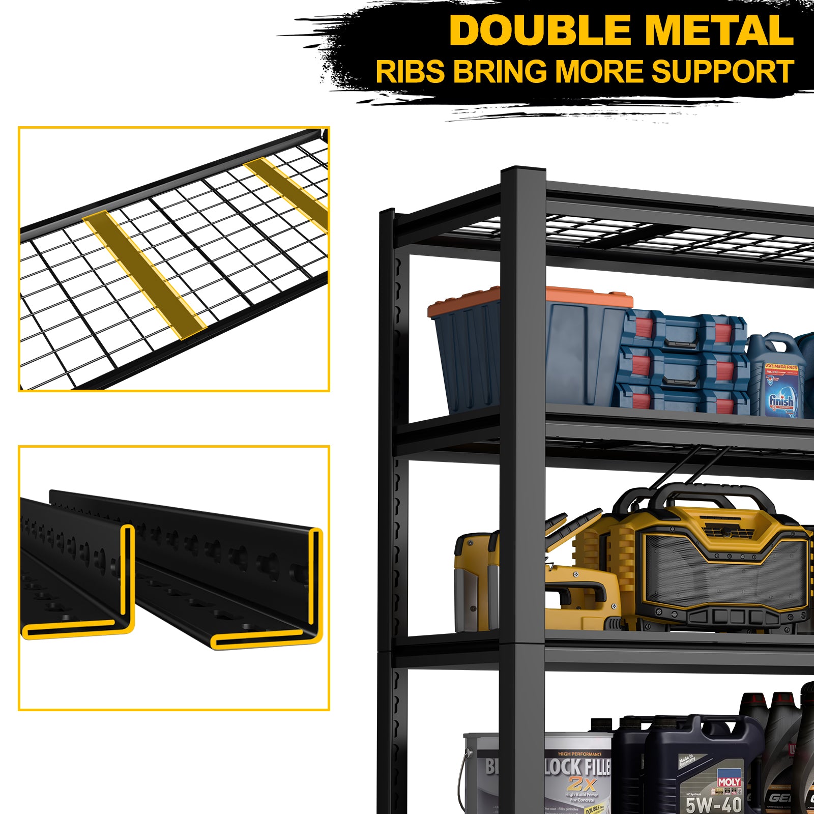 59 Inches Metal Garage Storage Rack