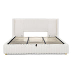 King Functional Vertical Striped Bed with Gas Lift Storage