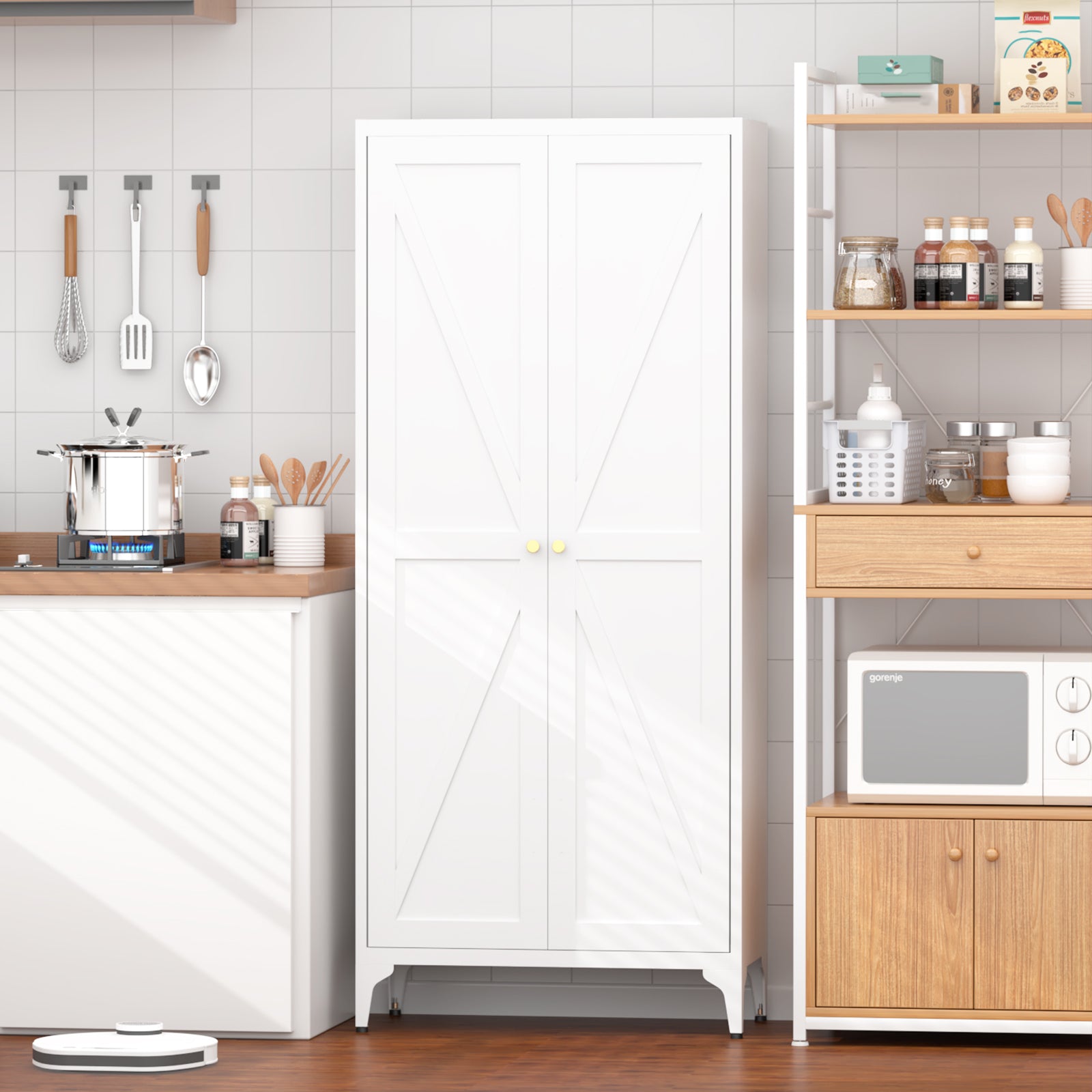 Metal Adjustable 2 Doors Storage Cabinet