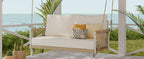 TREXM 1-Piece Woven Rope Outdoor Swing Sofa