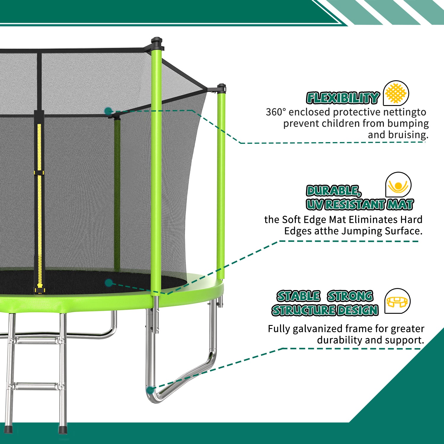 10FT Kids Trampoline with Basketball Hoop and Ladder