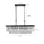 Adjustable Rectangular Crystal Chandelier