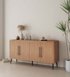 Jodie 65" Fluted Sideboard in Maple