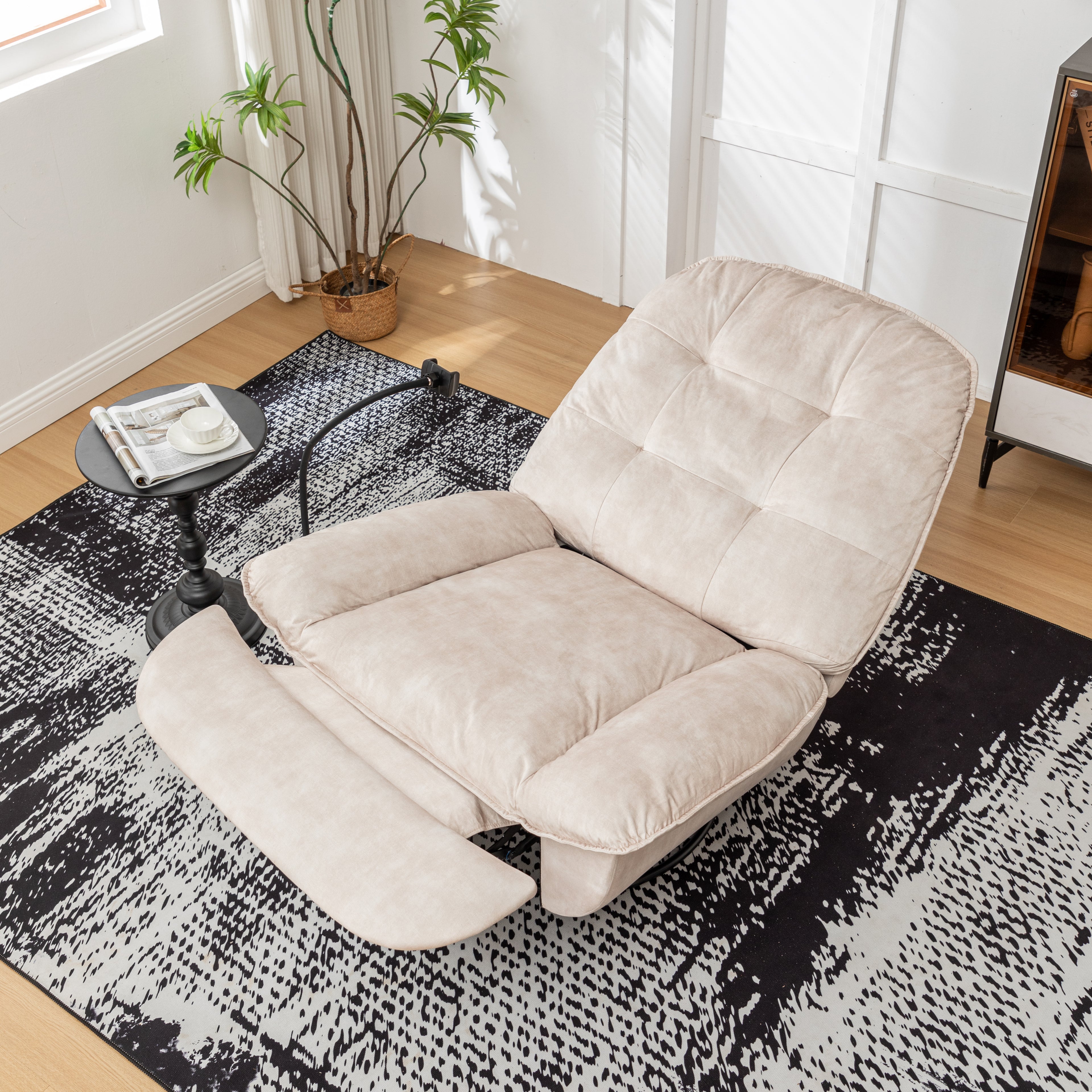 Ivory Recliner with Mobile Phone Holder