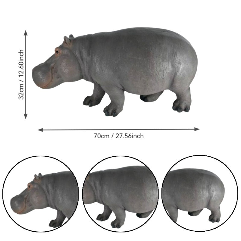 Weather Resistant Hippopotamus Garden Statue
