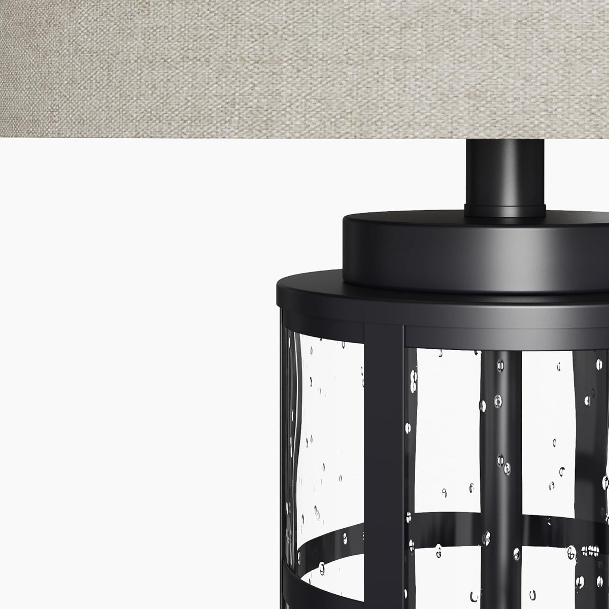 Glass Table Lamps Set of 2, 25-Inch, 3-Way Dimmable with USB and Type C, Black