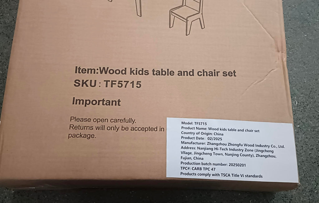Kids Table Set with One Chair, Wooden Children Study Table
