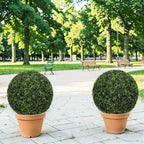 18.5In Dark Artificial Topiary Balls Outdoor Faux Boxwood Decorative