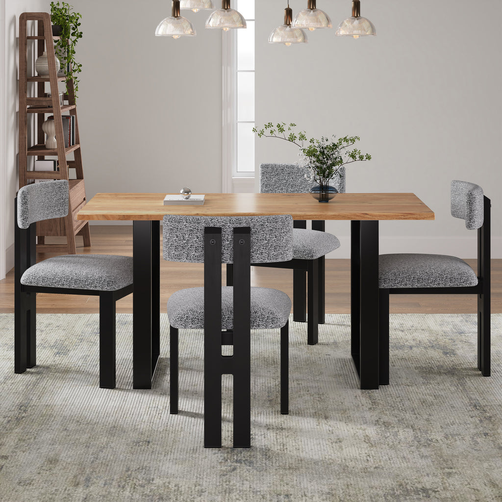 Upholstered Armless Dining Chairs With Metal Legs (Set of 2)