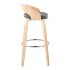 30" Contemporary Fixed-Height Barstool with Swivel