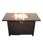 25" H x 42" W Steel Outdoor Fire Pit Table with Lid
