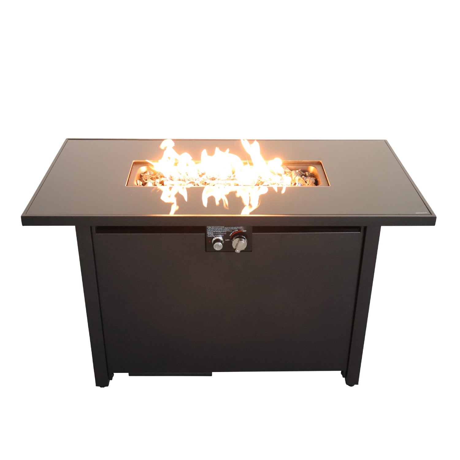 25" H x 42" W Steel Outdoor Fire Pit Table with Lid