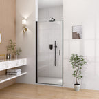 24" W x 72" H Semi-Frameless Circular Pivot Shower Door in Matte
