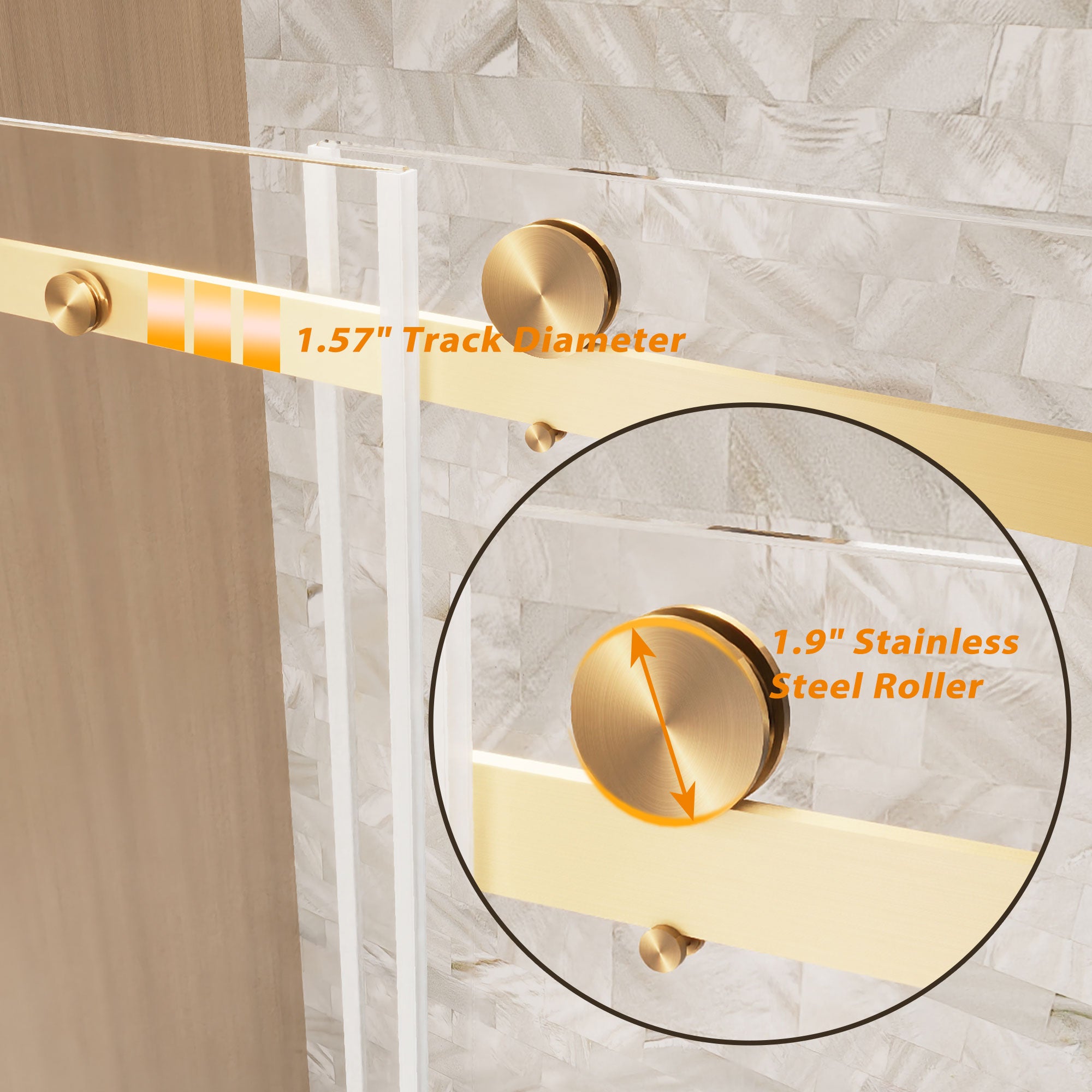Frameless Single Sliding Shower Door 56-60"W x 60"H