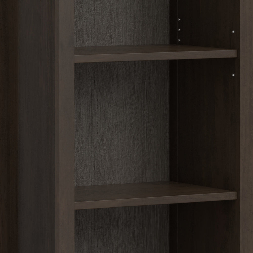 Amherst 24 Inch Solid Wood 5 Shelf Bookcase in Hickory
