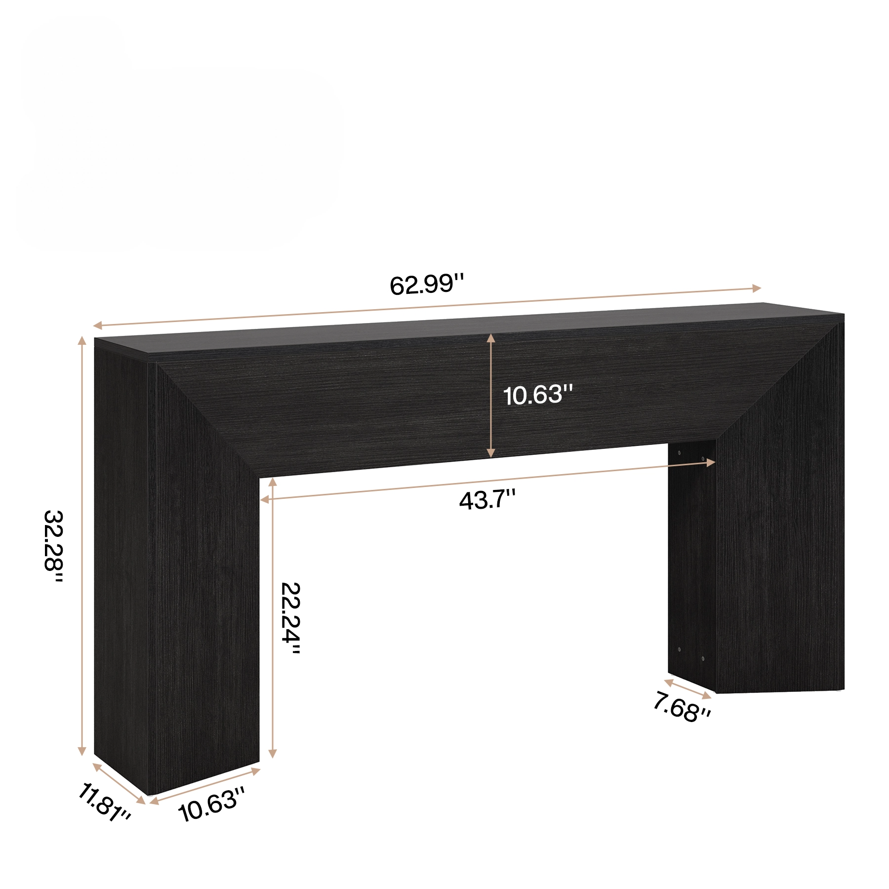 63" Extra Long Console Table - Modern Farmhouse Sofa Table