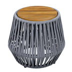 Outdoor Side Table with Rope and Acacia Wood