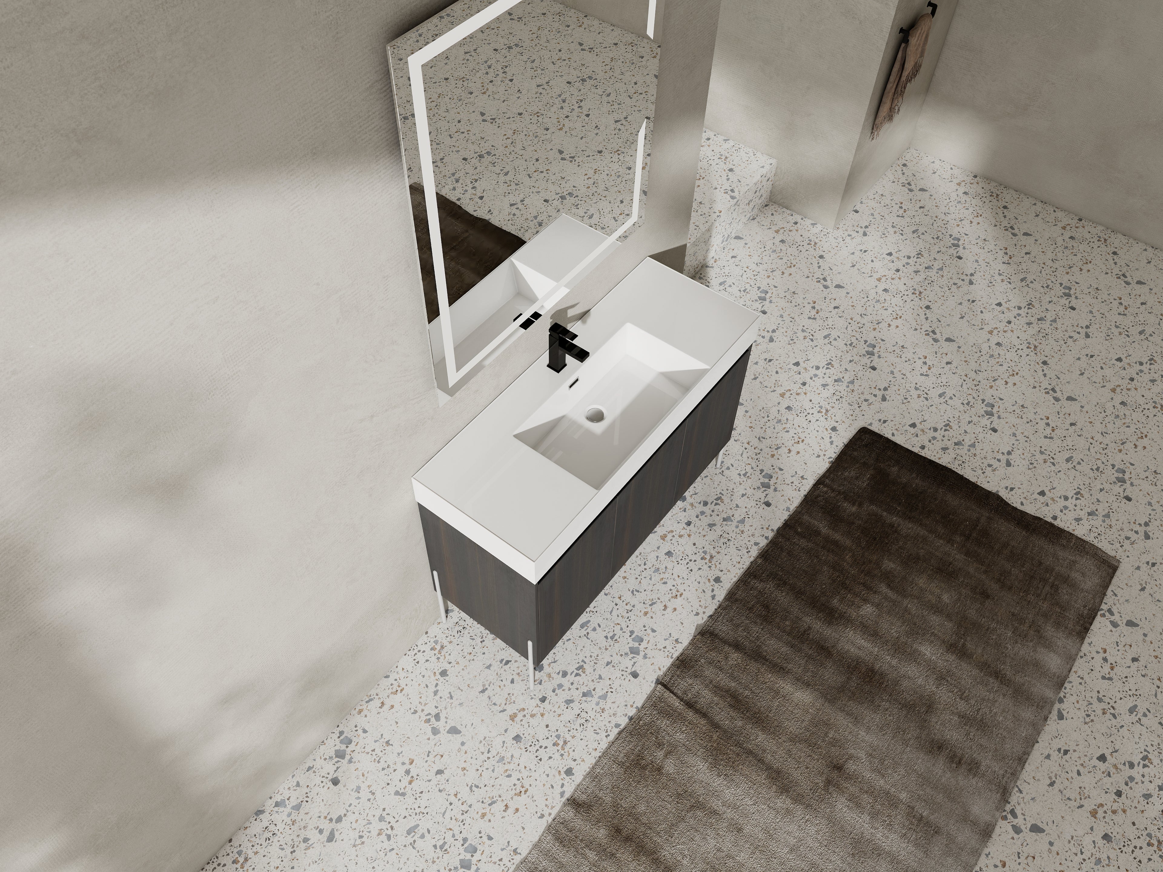 48" Freestanding Bathroom Vanity with Resin Sink