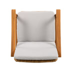 Outdoor Dining Chairs Set of 2, Teak Color Acacia Wood Frame