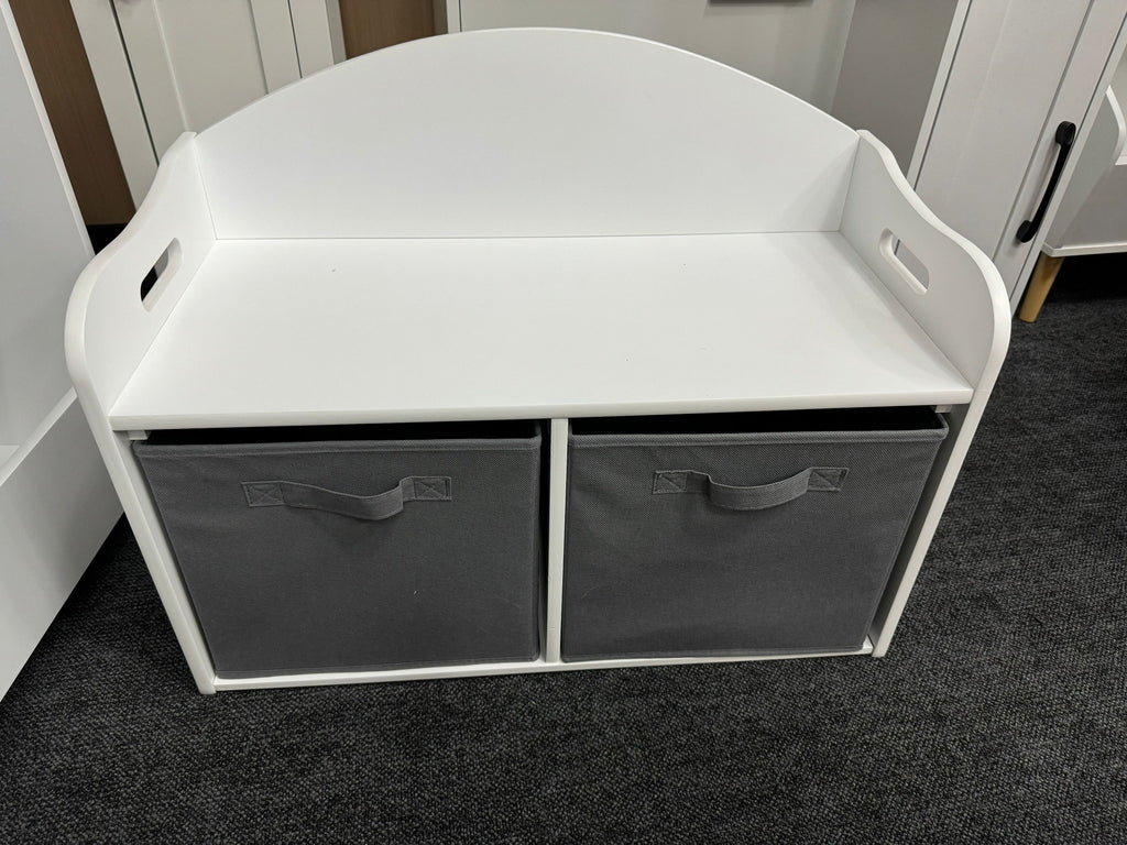 Kids Wooden Toy Box/Bench with Collapsible Fabric Drawers