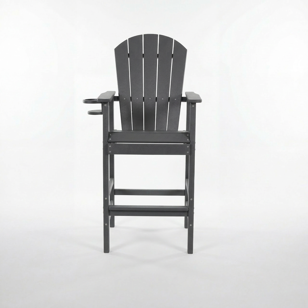 HDPE Bar Height Adirondack Chair with Cup Holder