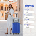 20 Inch Carry On Luggage Set - 3 Piece Hardshell Suitcase