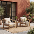 Acacia Wood Patio Furniture Club Chair Set (2)