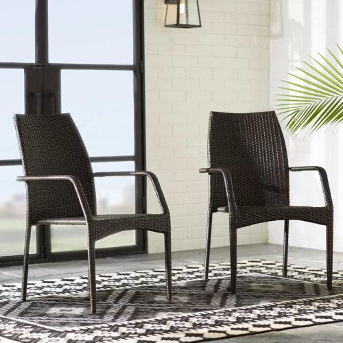 Outdoor Wicker Chairs Set, 2 Chairs