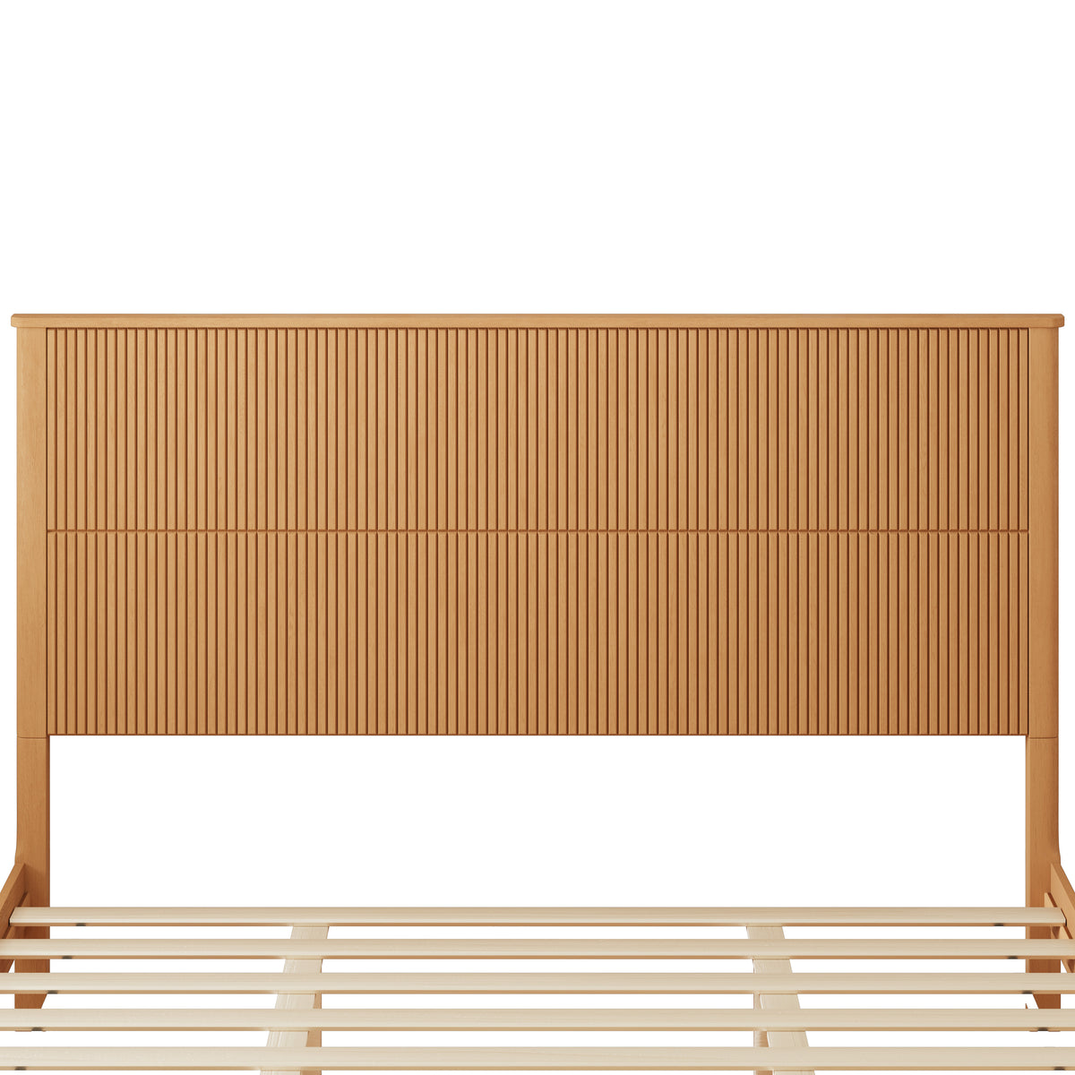 Solid Wood King Bed Frame with Tall Headboard